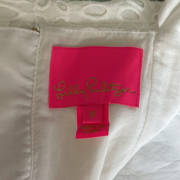 LILLY PULITZER White Crochet Mini Dress - Size 0 - Beautiful Condition! - Picture 6 of 7